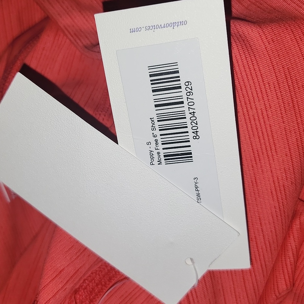 Outdoor Voices poppy move free 6' short orange brand new with tags - Picture 6 of 8